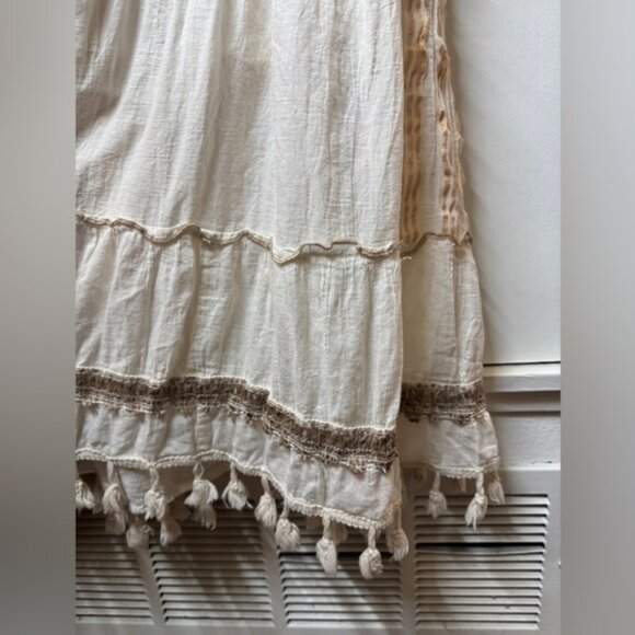 Me2Magic 100% Cotton Floral Eyelet Lace Embroidered Boho Hippie Maxi Dress Large - Picture 14 of 16